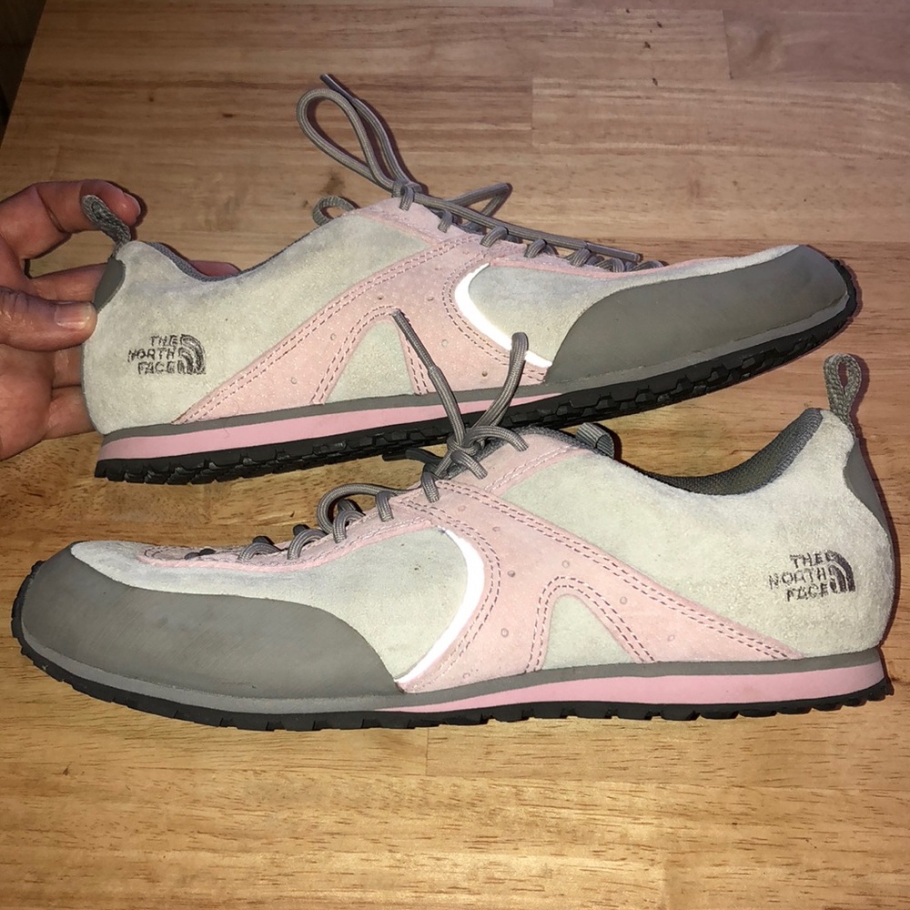 The North Face gray and pink shoes
